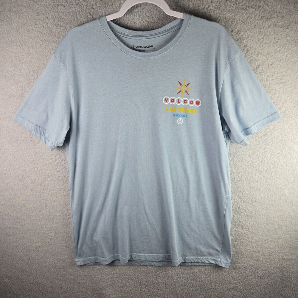 Volcom Las Vegas T-Shirt Mens XL Blue Crew Neck Short Sleeve